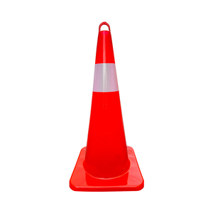 PVC Safety Traffic <b>Cone</b> 700mm 28 Inch Built‑in Handle High Reflection Warning <b>Cone</b> For Street <b>Road</b> Use - Product Image 2