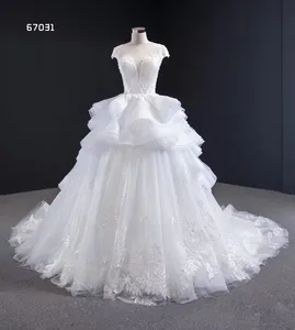 Feishiluo all'ingrosso bianco perline pizzo abiti da sposa maniche ad aletta abiti da sposa per le donne vestito su misura