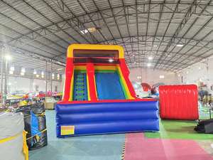 Doble carril PVC Arco Iris <span class=keywords><strong>Funhouse</strong></span> castillo inflable húmedo/Seco salto tobogán soplador comercial Parque de Atracciones equipo de juguete reparación - Product Image 5