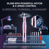 Perceuse à ongles électrique portable 30000 tr/min, logo personnalisé, polisseuse de manucure en acier inoxydable, certifiée CE ROHS FCC, directement de l'usine