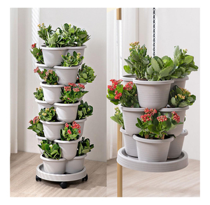 A31 Pot <span class=keywords><strong>Jardinière</strong></span> Verticale Fraise Design Suspendu pour Pépinière, Kit de Jardinage Empilable pour Fraises - Product Image 1