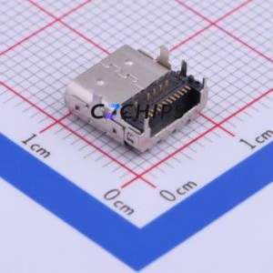 USB-306D USB Connector Through hole Component (THT) Connector Type-C Female Horizontal Mount 24P - Product Image 2