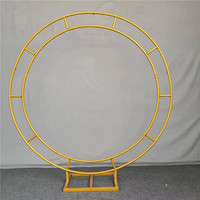 Support élégant de cadre circulaire à double couche pour la décoration d'affichage de ballons floraux d'événement de mariage Construction métallique durable