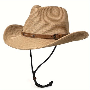 Chapeau Fedora Panama <span class=keywords><strong>Jazz</strong></span> pour Femme, Tendance Printemps-Été, Protection Solaire, Style Cowboy, en Paille, Idéal pour l'Extérieur – Nouveauté Europe et Amérique, Vente Chaude - Product Image 3