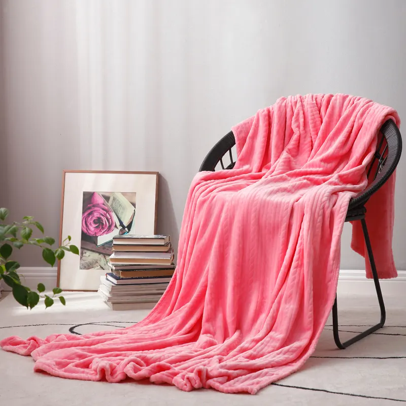 Custom Flannel Solid Color Printed Blanket Soft lightweight blanket all season us