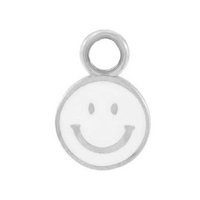 Gemnel Vintage Women Boucles d'oreilles en argent sterling 925 plaqué or 18K avec visage souriant en émail