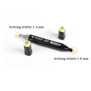 24 צבעים קצה אמן כפול סמני אמן קצה מרובע עם מברשת עגולה עדינה טיפים אלכוהול ציוד אמנות דיו - Product Image 5