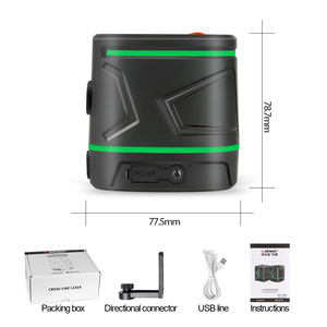 SNDWAY Laser Cấp 2 Dòng 360 Độ Pin Có Thể Sạc Lại Chùm Xanh Tự Cân Bằng Laser 3D Xoay Dọc Ngang - Product Image 5