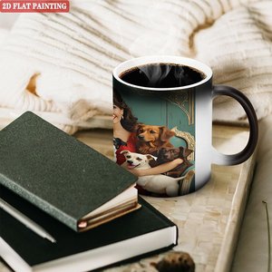 Mug en céramique noir givré 11oz pour transfert thermique, à changement de couleur sensible à la chaleur, idéal pour cadeau - Product Image 3