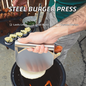 Presse à smash burger XIAOHONG 379, personnalisable, durable, en acier inoxydable de haute qualité, accessoires de cuisine pour grillades, presse à viande manuelle - Product Image 2