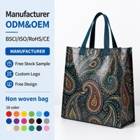 Sac de rangement pliable en non-tissé laminé avec logo personnalisé, imperméable, réutilisable, écologique, pour l'organisation de la maison et des placards, sac en vrac