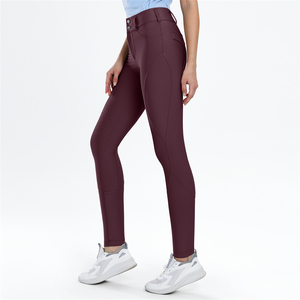 Pantalones de Montar para Mujer Rojos Reciclados de Alta Calidad, Leggings Ecuestres con Bolsillo - Product Image 2