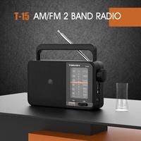 Tomashi T-15 OEM ODM Radio portable vintage AM/FM 2 bandes de haute qualité avec haut-parleur intégré, lecteur MP3, USB et indicateur LED