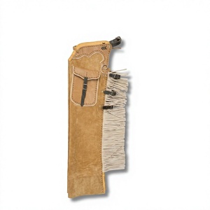 Chaparreras Vaqueras de Cuero Genuino de Ante Personalizadas ODM con Bolsillo Cargo, Pecho Escamado y Logotipo Frontal con Flecos, Hechas a Mano - Product Image 1
