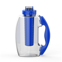 Carafe à eau minimaliste imperméable avec infuseur à fruits, en plastique PET sans BPA, 60 oz (1,8 litre), avec couvercle à ouverture par pression, échantillon gratuit Idealist