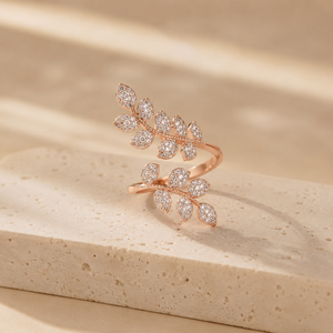 Leaf Wheat Ear <b>Adjustable</b> <b>Ring</b> for Women Elegant Fashion Finger Jewelry - Product Image 4