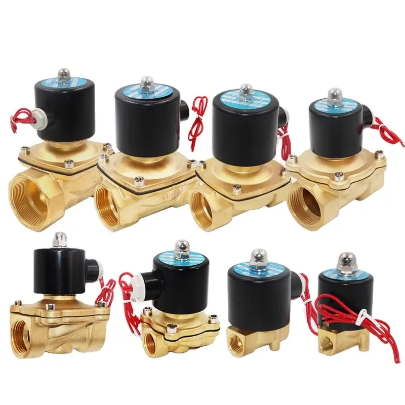 Múltiples tamaños Serie 2W Normalmente cerrado N/C Latón eléctrico 1 /2 pulgadas para control de agua Válvula solenoide de agua magnética bidireccional