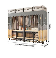 Porte-manteau sur pied en métal moderne, anti-poussière, facile à installer, avec étagère de rangement réglable pour chambre à coucher