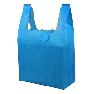 Ecológico reutilizable W corte chaleco no tejido bolsa camiseta no tejida llevar bolsa de compras de supermercado con impresión de logotipo - Product Image 5