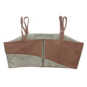 Camisetas cortas de satén sin tirantes para mujer, ropa de calle, Tops cortos para mujer, paños de algodón con cremallera, Treding, verano 2023 - Product Image 2