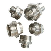 Raccord de tuyau métrique haute pression en acier inoxydable forgé, fileté, résistant à la corrosion, plaqué zinc, pour terminaison de tuyau hydraulique