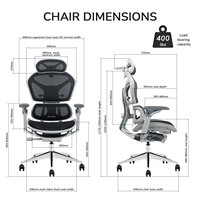 Chaise de bureau ergonomique de luxe pivotante noire réglable en maille intégrale pour ordinateur, mobilier de bureau