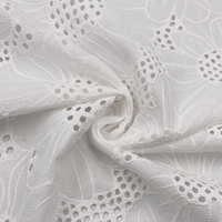 Joli tournesol sec blanc africain voile fleur dentelle suisse 100% coton oeillet tissu pour robe
