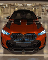 Pour BMW X6 G06 2024+ Mise à niveau Style LD Fibre de carbone Lèvre avant Jupes latérales Diffuseur arrière Spoiler Capot Kit carrosserie