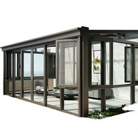 Kits de véranda modulaire préfabriquée en aluminium Gonho Modern Villa avec toits en verre isolant