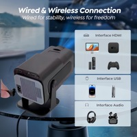 Mini projecteur portable HY320 avec système Android 12 LCD 720P, 200 lumens, 2 Go de RAM, processeur H713 pour home cinéma