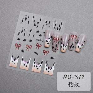 Pegatinas de <span class=keywords><strong>Uñas</strong></span> con Punta Francesa de Leopardo, Otoño, Brillantes, Finas, Impermeables, Marrón y <span class=keywords><strong>Rosa</strong></span>, Estampado <span class=keywords><strong>Animal</strong></span>, Arte de <span class=keywords><strong>Uñas</strong></span> para Manicura Francesa Moderna - Product Image 3