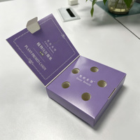 Boîte à double couvercle à rabat violet OEM, emballage en carton personnalisé, plateau intérieur découpé, papier de luxe, cosmétique, poudre libre, crème pour les yeux