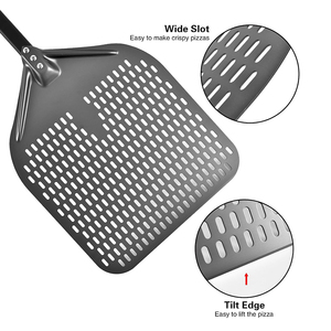 Utensilios Profesionales para Hornear, Espátula para Pizza Desmontable de 12 Pulgadas, Pala para Pizza con Mango Largo, Revestimiento Resistente, Pala para Pizza Perforada de Aluminio - Product Image 3