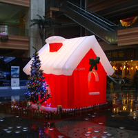Maison de Noël gonflable en gros d'usine tente gonflable maison de grotte de Santa pour la décoration