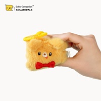Porte-clés en peluche souple en forme de mini-animal cubique, série animaux, avec logo personnalisé, vente en gros directe d'usine, cadeau jouet en peluche carré