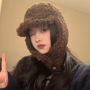 Chapeau Lei Feng en laine d'agneau de style japonais pour femmes, bonnet de ski chaud et coupe-vent avec protège-oreilles, chapeau de cyclisme d'extérieur pour l'automne et l'hiver - Product Image 4