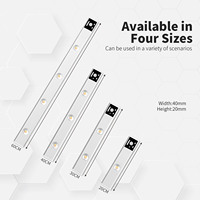 Éclairage LED sans fil rechargeable par USB avec capteur de mouvement PIR magnétique, design moderne, éclairage de placard de cuisine orienté vers le haut, intensité réglable