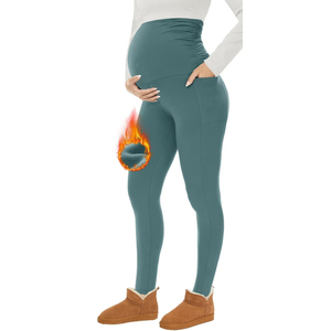 Leggings <span class=keywords><strong>de</strong></span> yoga et <span class=keywords><strong>de</strong></span> sport pour femme enceinte, taille haute, respirants, coupe ajustée, motif uni, épais, pour l'hiver, décontractés - Product Image 4