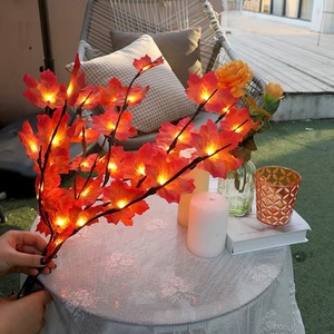 Lampe LED en forme de vase, créative, avec fleurs de pêcher, roses, lanternes, étoiles, lune, arbres lumineux, décorations lumineuses à piles - Product Image 3