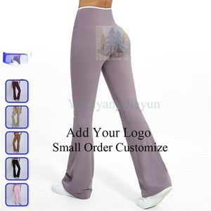 Wholesale Naked Feeling Tight Wide Leg Pants Lift Hip V-Cut Waist Casual Flared Pants Fitness <strong>Ssports</strong> Yoga Pants Leggings - Product Image 2