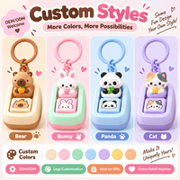 Porte-clés amusant en PVC Capybara Lapin, jouet clicker avec interrupteur tactile, pendentif anti-stress