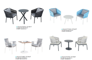 फोशान 3 टुकड़ा आउटडोर बिस्ट्रो कॉफी टेबल सेट गार्डन रस्सी कुर्सी बालकनी फर्नीचर - Product Image 3