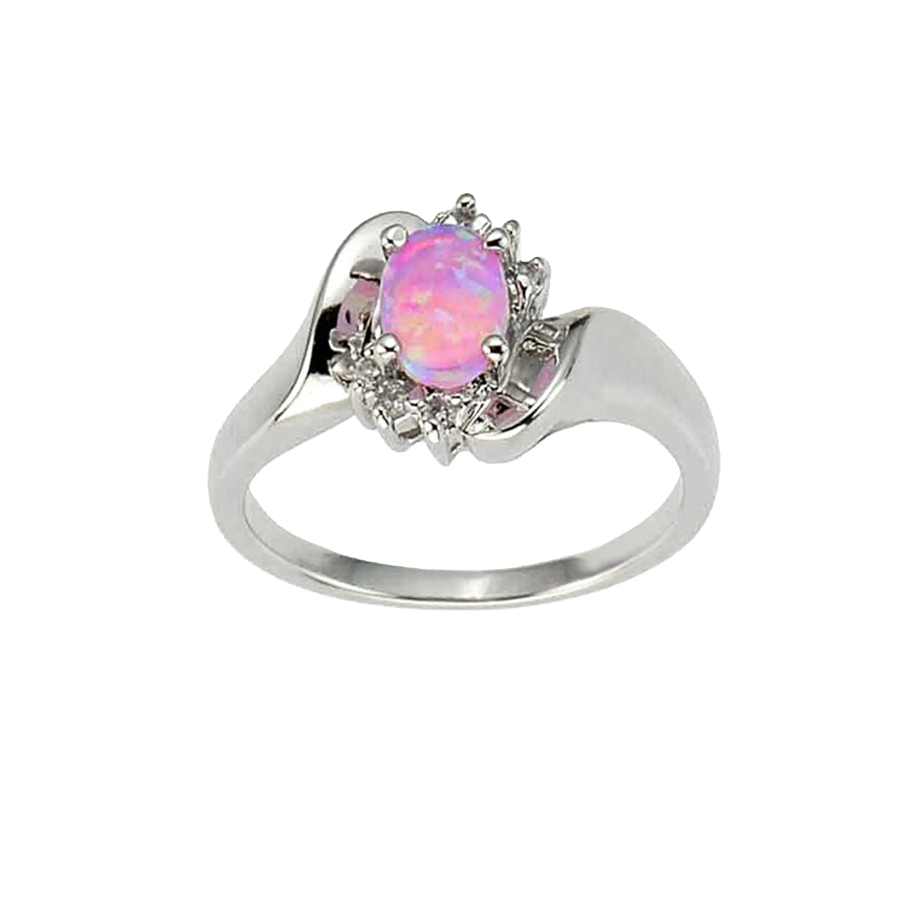 Bague créative incrustée d'opale bague mystique femme 925 argent Sterling couleur opale anneaux pour femmes bijoux de mariage