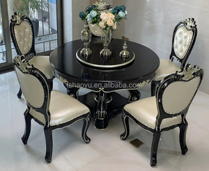 Carved <strong>Dining</strong> <strong>Table</strong> Set Top <strong>Dining</strong> Room Set <strong>Extendable</strong> Wooden for 10, Marble or Wood Classic Home Furniture Antique European - Product Image 2