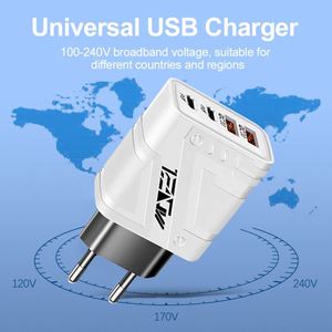 4-in-1 PD+<b>USB</b> <b>Type</b>-<b>C</b> Fast Charging Station Universal Travel Head EU/US <b>Plugs</b> - Product Image 3