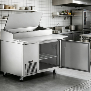Commercial Salad Bar with Single Door | Ventilated Cooling Salad Prep <b>Table</b> with Digital Control for Kitchen - Product Image 3