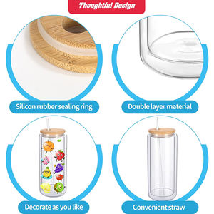 Globo de nieve de cristal de doble pared vacío, vaso de cerveza preperforado con agujero, 12oz, 16oz, 20oz, sublimación - Product Image 2