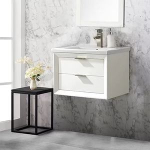 Lavabo en céramique blanc fin de luxe CUPC, à poser, à trou unique, moderne, brillant, pour salle de bain - Product Image 4