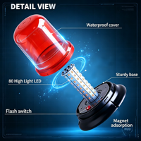 Balise LED 80W, 3 modes stroboscopiques, lumière d'avertissement, fixation magnétique à vis, boîtier en polycarbonate, lumière clignotante ambre, alerte de sécurité pour véhicule