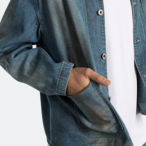 Chaqueta <span class=keywords><strong>de</strong></span> trabajo vintage índigo para hombre, overol <span class=keywords><strong>de</strong></span> mezclilla japonés con tejido a la máquina, corte cropped y holgado, a la moda. - Product Image 5